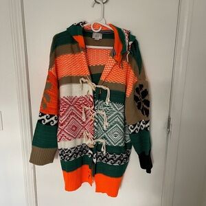 NWOT BDG cozy multicolor hooded cardigan